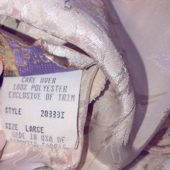 California Dynasty pink floral silky nightgown slip size large with lace detail - Picture 8 of 8